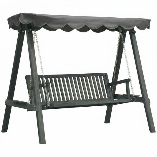 Outsunny 3 Seater Garden Swing Seat with Canopy in Grey