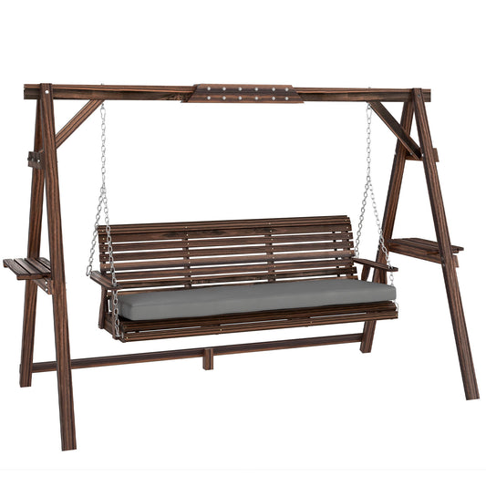 Outsunny 3 Seater Garden Swing Seat in a Carbonised Finish