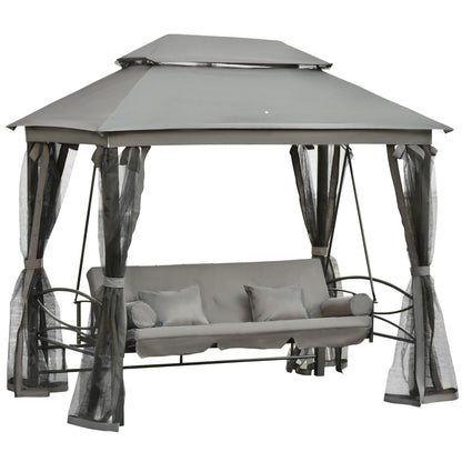 Outsunny 3 Seater Swing Chair in Grey