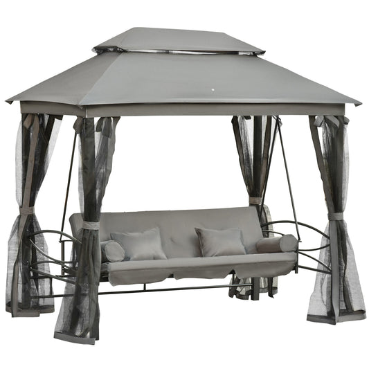 Outsunny 3 Seater Swing Chair in Grey