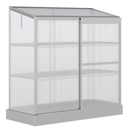 Outsunny 3 Tier Greenhouse Garden Outdoor Cold Frame Plant in Silver