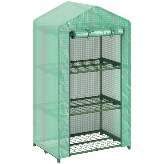 Outsunny 3 Tier Mini Greenhouse in Green
