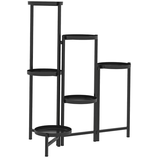 Outsunny 3 Tier Plant Stand Indoor Outdoor in Black