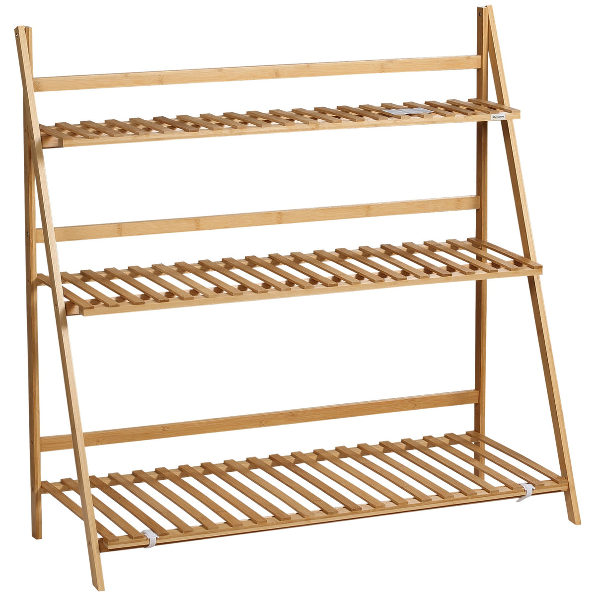 Outsunny 3-Tier Plant Stand in a Natural Wood Finish