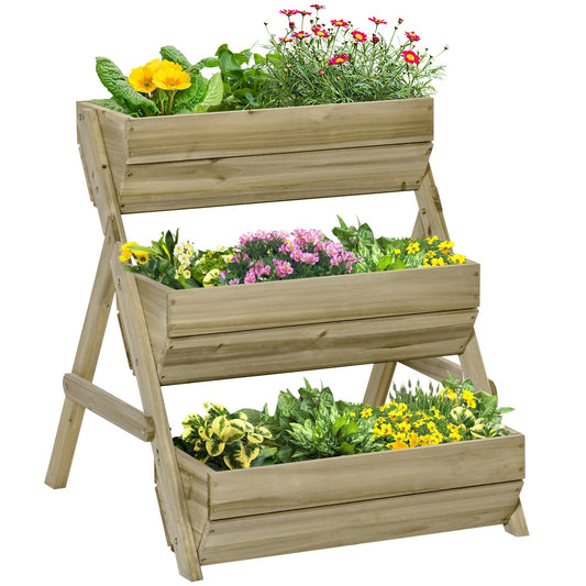 Outsunny 3 Tier Raised Garden Bed in Green