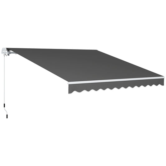 Outsunny Garden Patio Manual Awning in Dark Grey