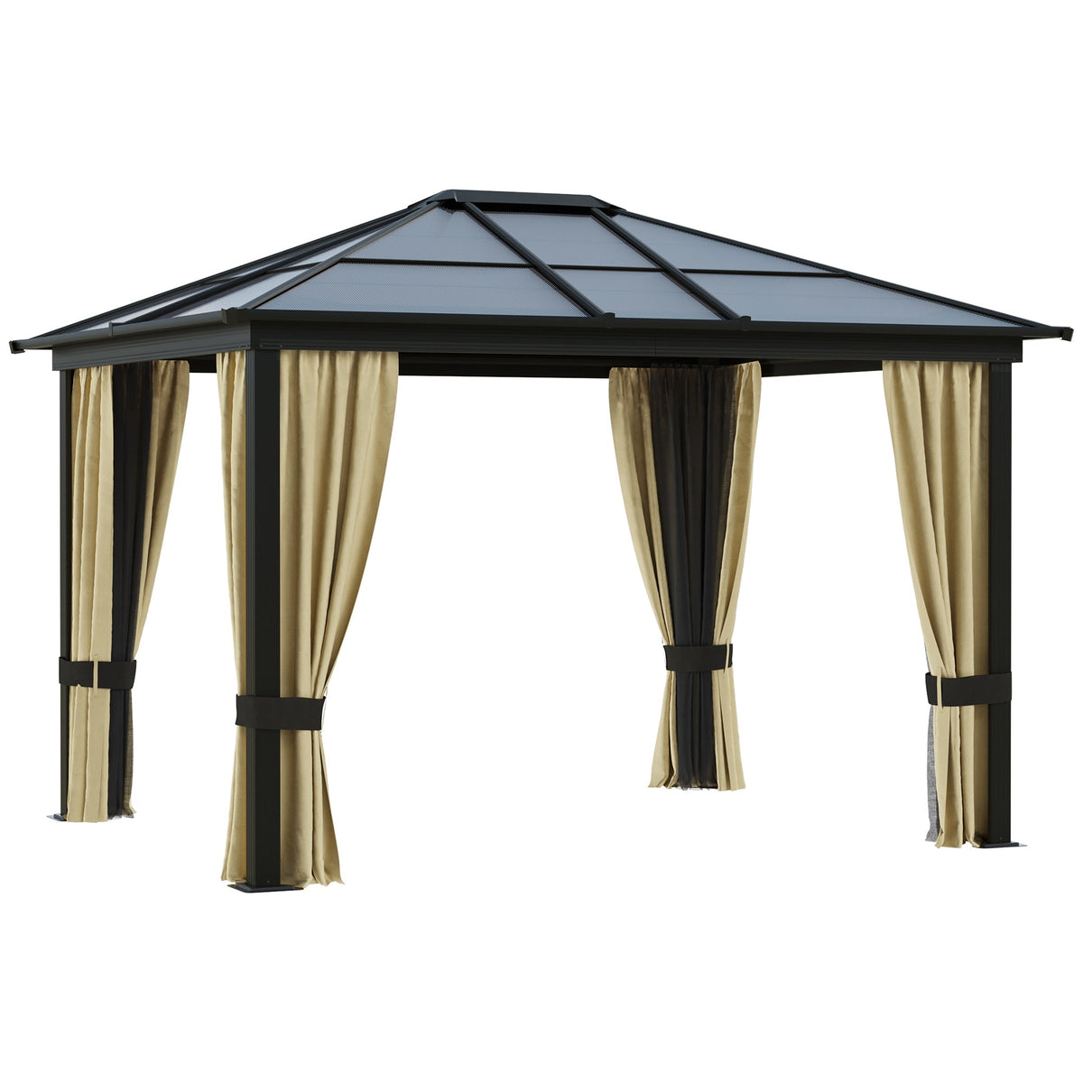 Outsunny Hardtop Gazebo Canopy in Brown
