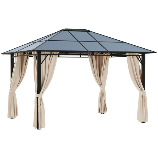Outsunny Hardtop Gazebo Canopy in Brown