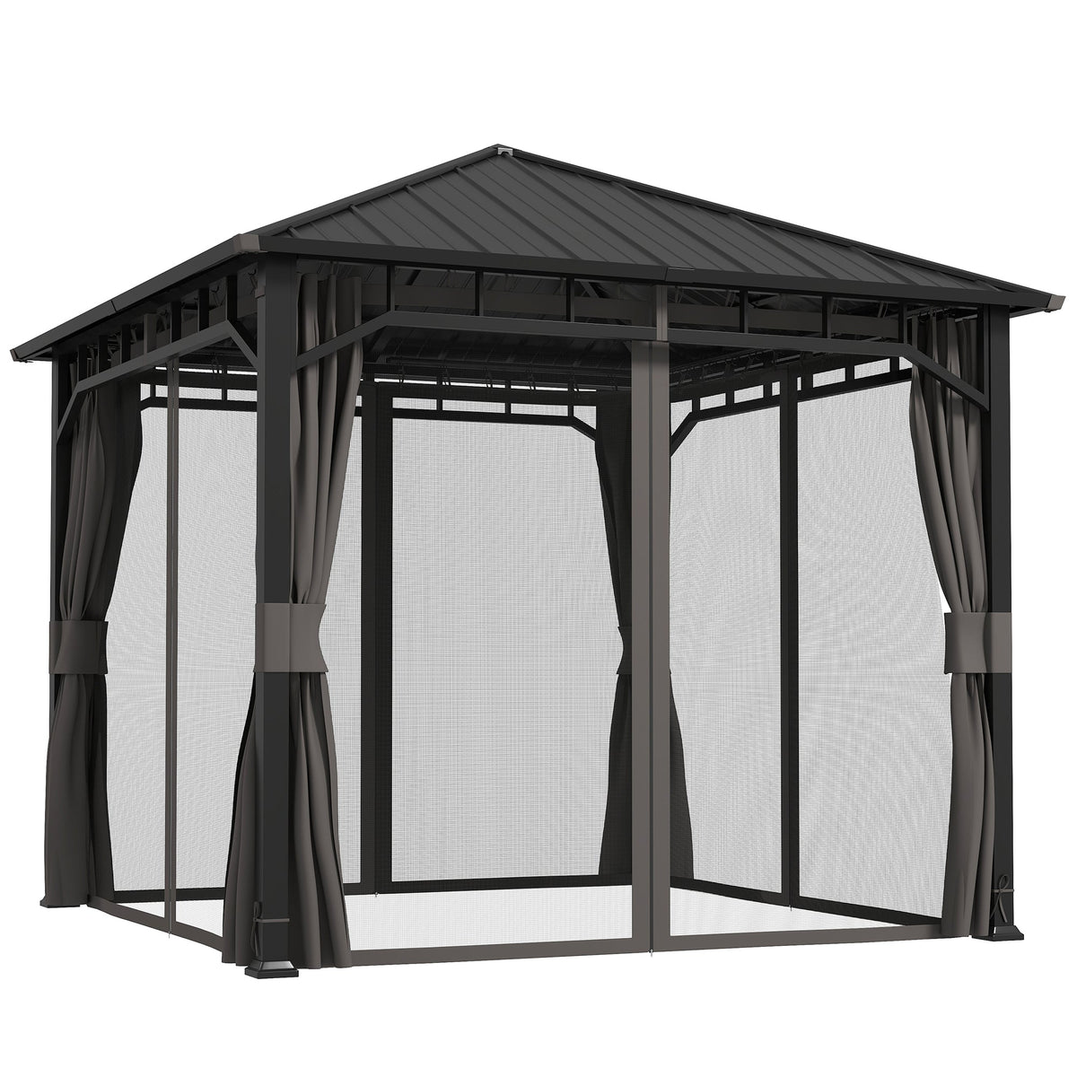 Outsunny Hardtop Gazebo with Galvanised Steel Roof in Dark Grey
