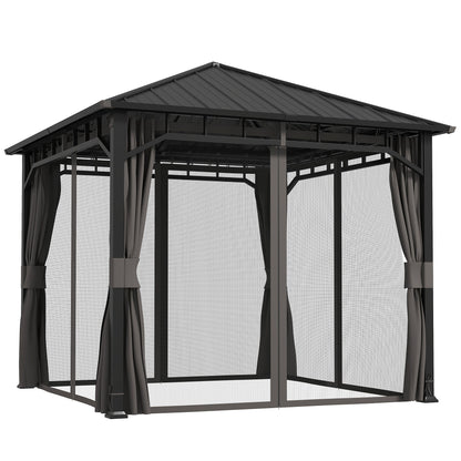Outsunny Hardtop Gazebo with Galvanised Steel Roof in Dark Grey