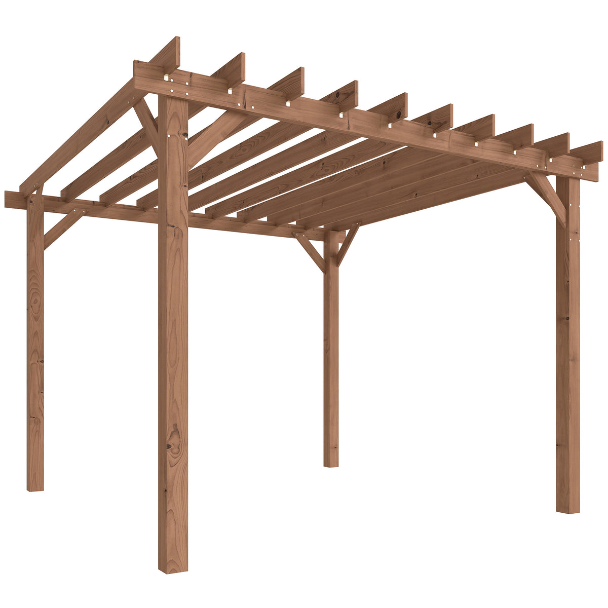 Outsunny Wooden Pergola Kit in Maple Wood-effect