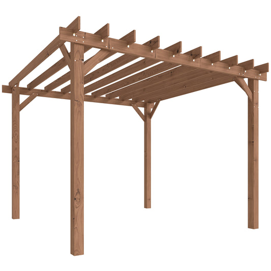 Outsunny Wooden Pergola Kit in Maple Wood-effect