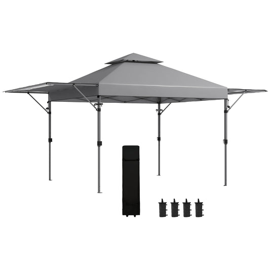 Outsunny Height Adjustable Pop-Up Gazebo in Grey