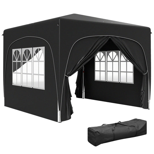 Outsunny Pop-Up Gazebo Shelter in Black