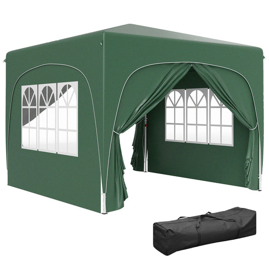 Outsunny Pop-Up Gazebo Shelter in Dark Green