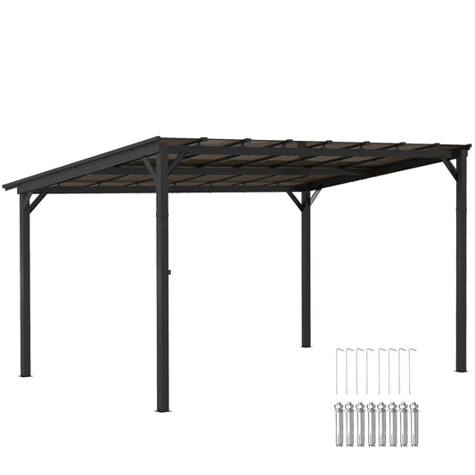 Outsunny Metal Pergola in Dark Grey