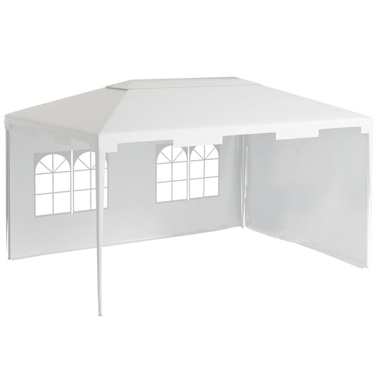 Outsunny Garden Gazebo Shelter Marquee Party Tent in White