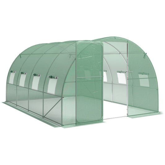 Outsunny Walk-in Polytunnel Greenhouse in Green