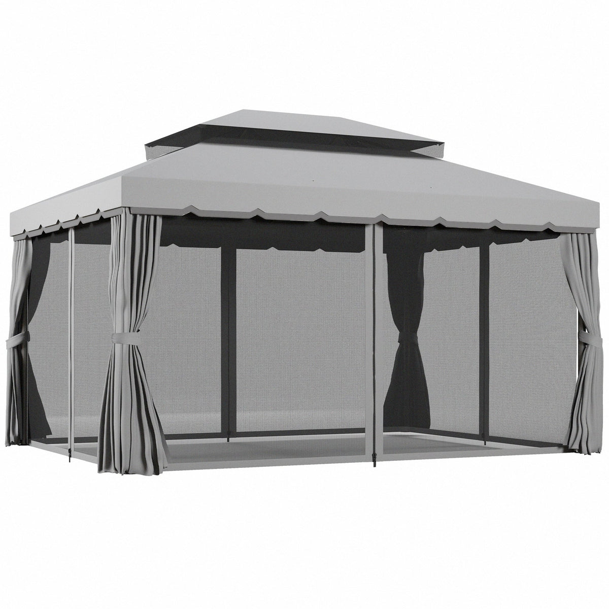 Outsunny Aluminium Garden Gazebo in Light Grey