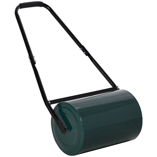 30 L Heavy Duty Water Or Sand Filled a30cm Garden Steel Lawn Roller Drum in Deep Green