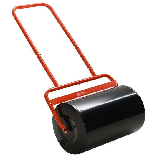Outsunny 38L Fillable Cylinder Steel Lawn Roller in Red