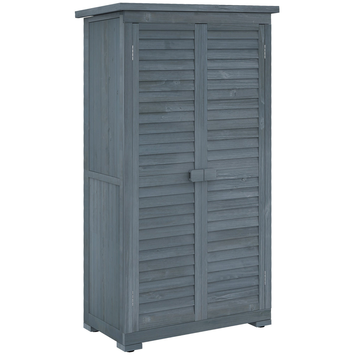 Outsunny Fir Wood Garden Shed in Grey