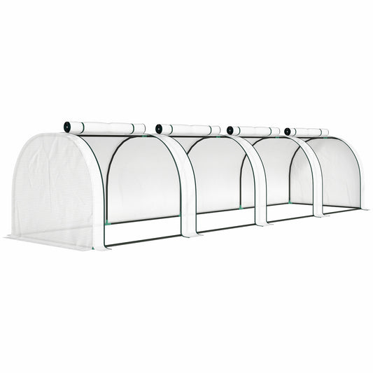 Outsunny Low Tunnel Greenhouse in White