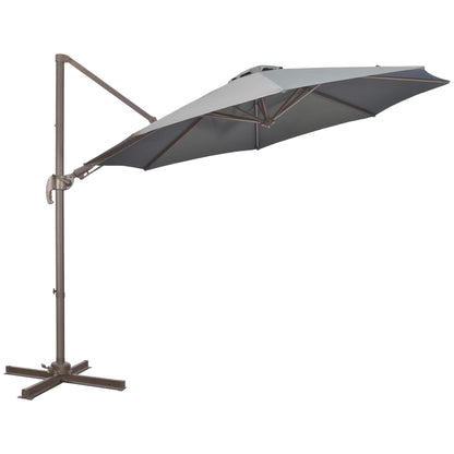 Outsunny 3(m) Cantilever Parasol in Dark Grey