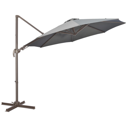 Outsunny 3(m) Cantilever Parasol in Dark Grey