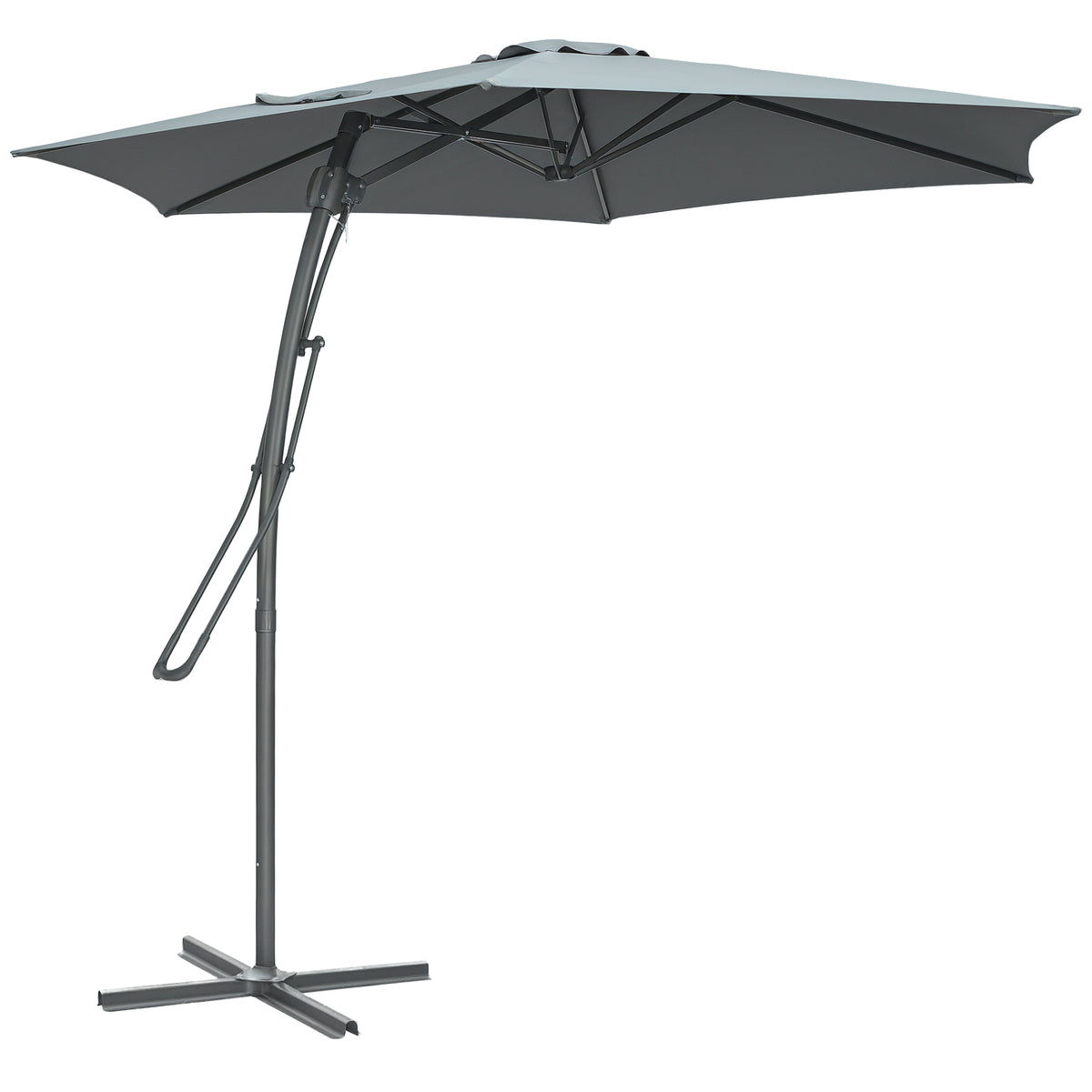 Outsunny 3m Cantilever Parasol with Easy Lever in Dark Grey