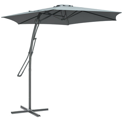 Outsunny 3m Cantilever Parasol with Easy Lever in Dark Grey