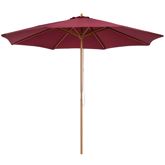 Outsunny 3(m) Garden Parasol in Wine Red
