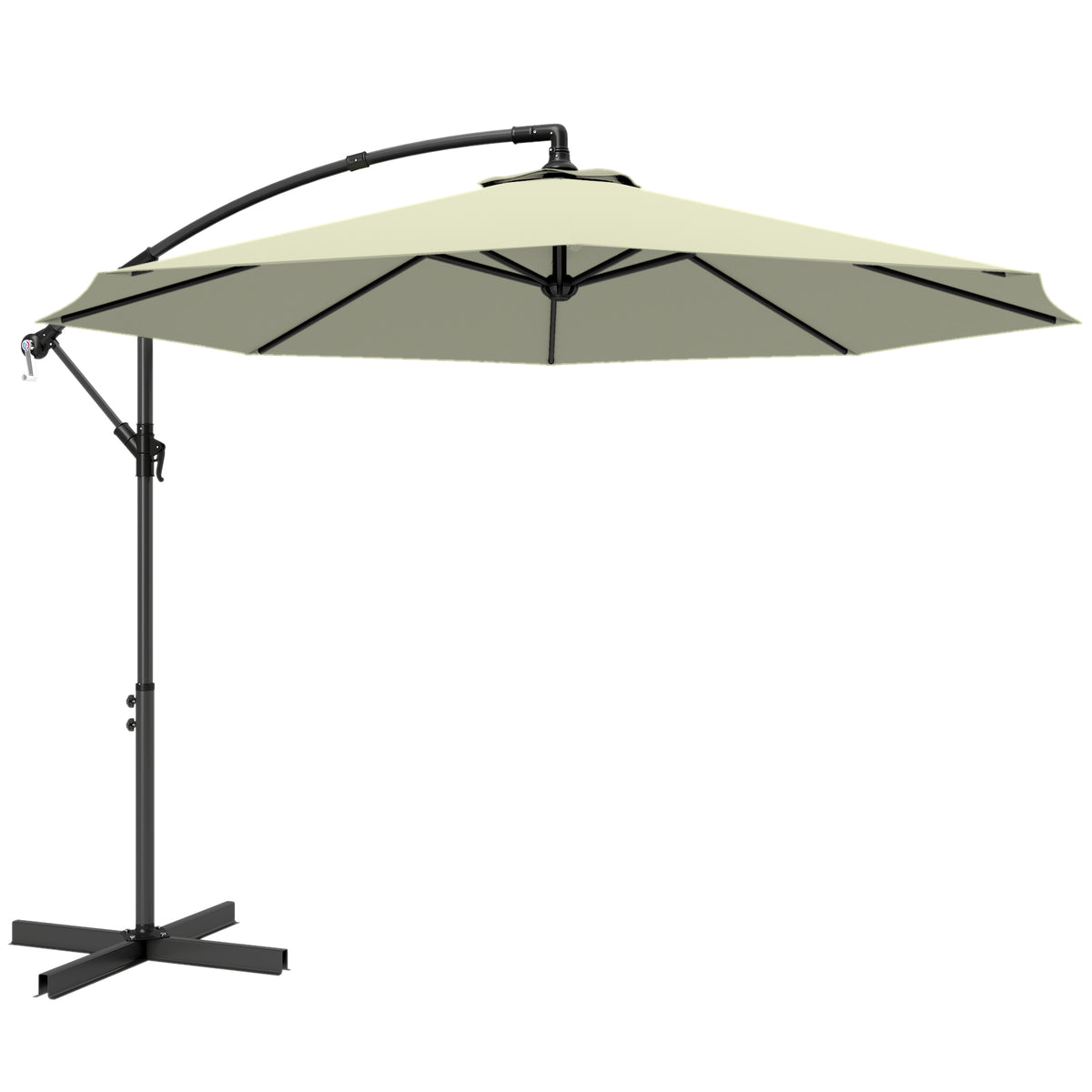 Outsunny 3m Overhanging Cantilever Parasol in Beige