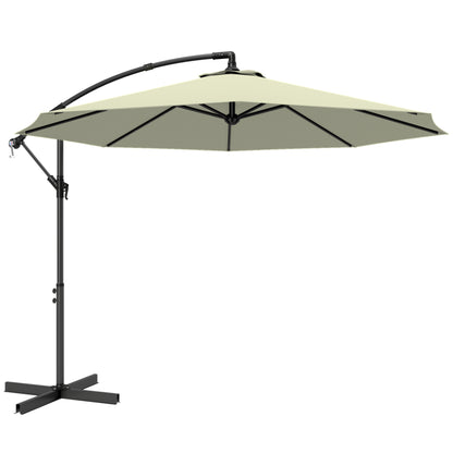 Outsunny 3m Overhanging Cantilever Parasol in Beige