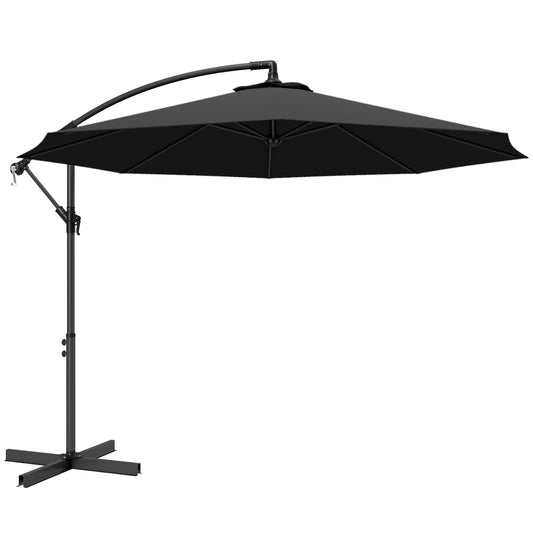 Outsunny 3m Overhanging Cantilever Parasol in Black