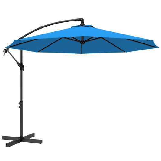 Outsunny 3m Overhanging Cantilever Parasol in Blue