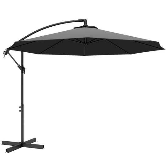 Outsunny 3m Overhanging Cantilever Parasol in Grey