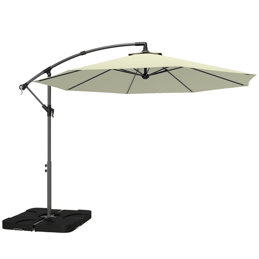 Outsunny 3m Overhanging Parasol in Beige