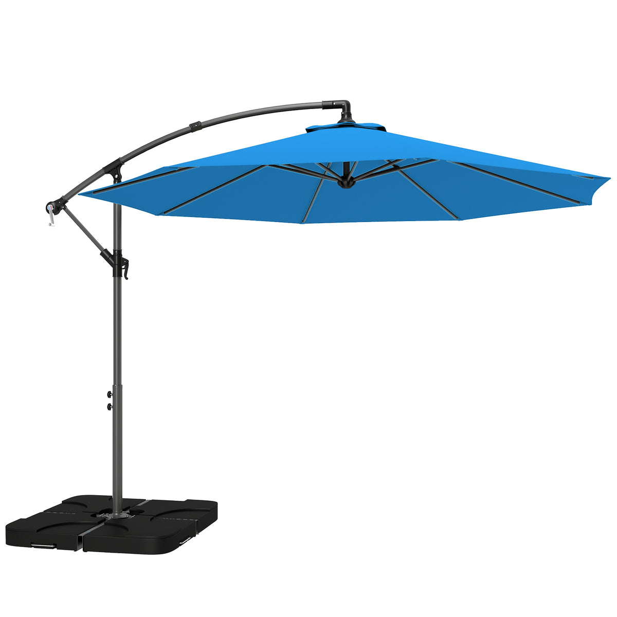 Outsunny 3m Overhanging Parasol in Blue