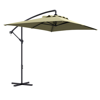 Outsunny 3m Square Canopy Cantilever Parasol in Beige