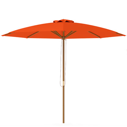 Outsunny 3m Wood Pole Parasol Umbrella in Orange