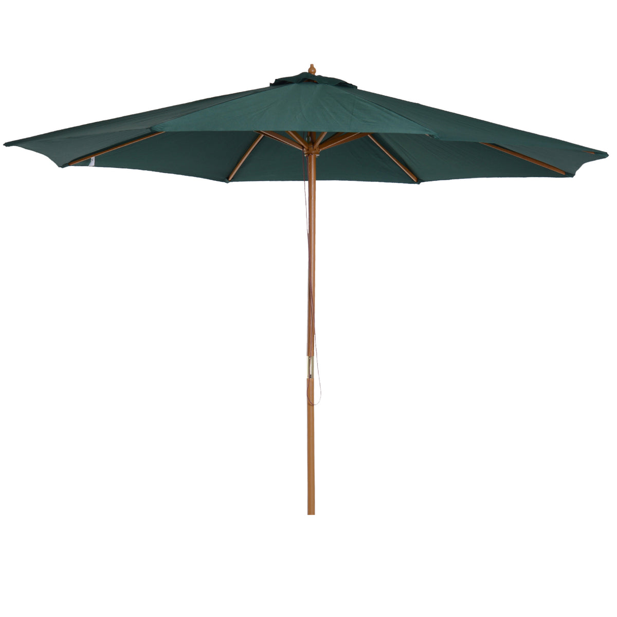 Outsunny 3(m) Wooden Patio Umbrella in Dark Green