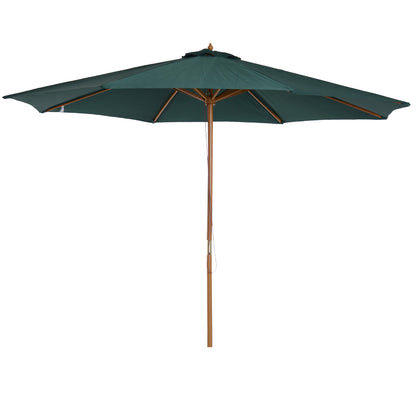 Outsunny 3(m) Wooden Patio Umbrella in Dark Green