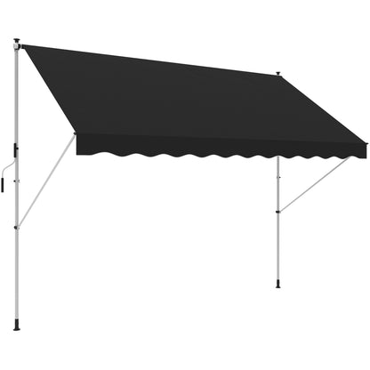 Outsunny Adjustable Outdoor Aluminium Frame Awning Black