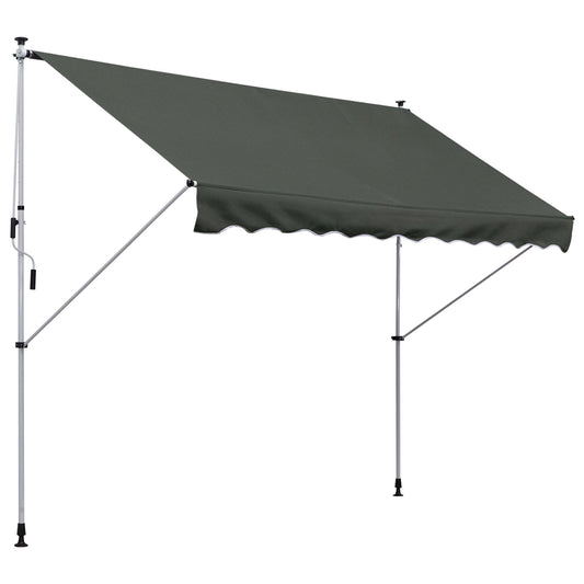 Outsunny Adjustable Outdoor Aluminium Frame Awning Grey