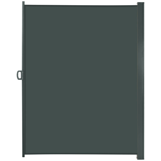 Outsunny Retractable Sun Side Awning Screen in Grey
