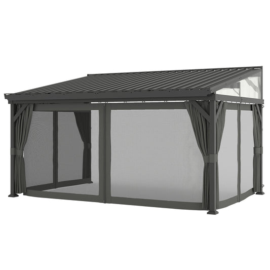 Outsunny Garden Pergola with Galvanised Steel Roof in Dark Grey