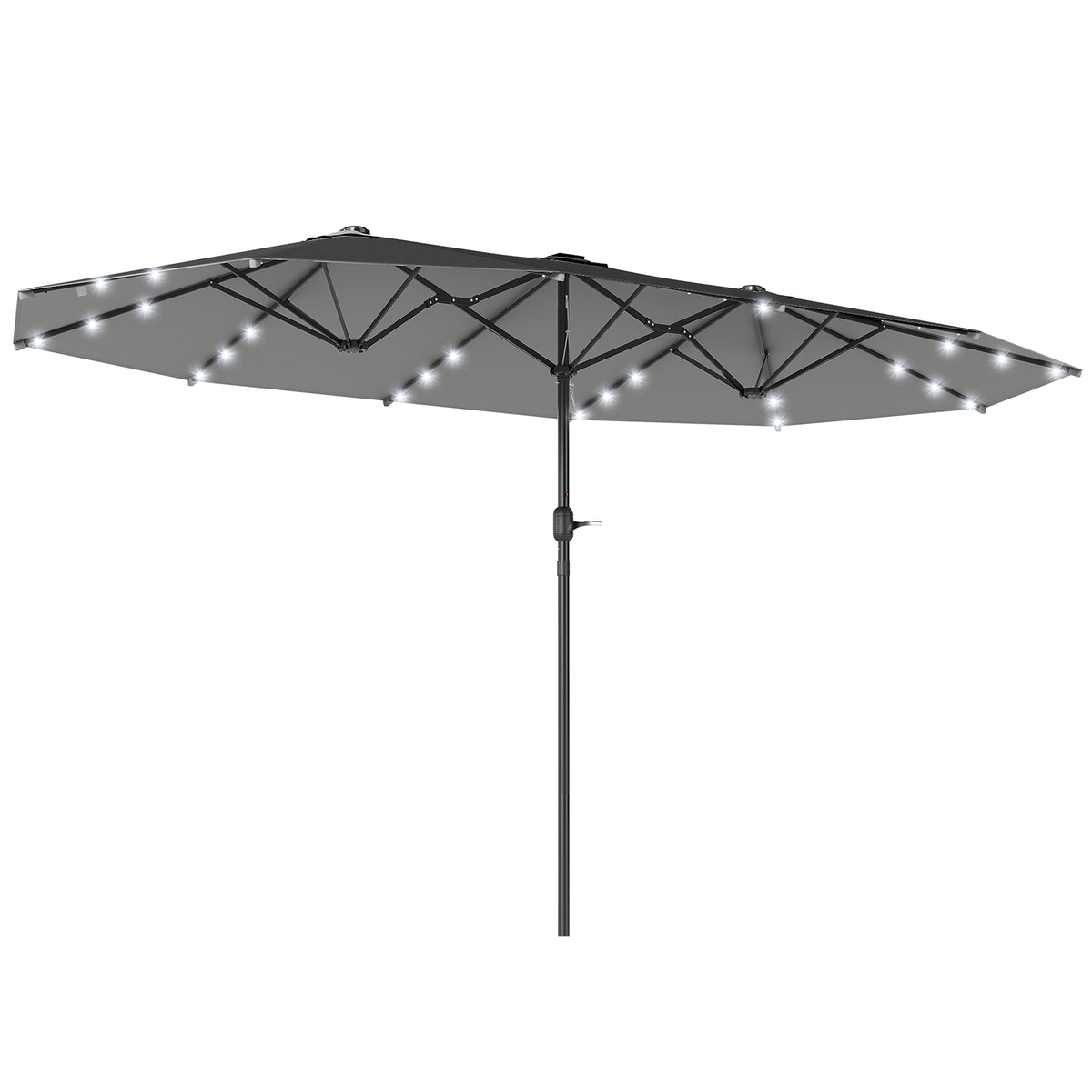 Outsunny 4.4m Double-Sided Sun Umbrella Patio Parasol in Dark Grey
