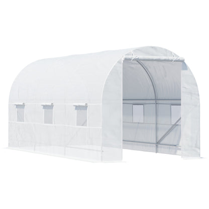 Outsunny Polytunnel Greenhouse in White