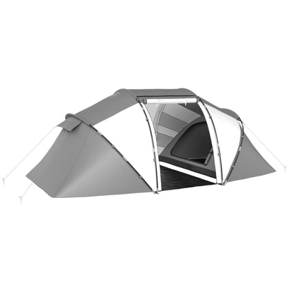 Outsunny 4-6 Man UV Protection Camping Tent - Charcoal Grey and White